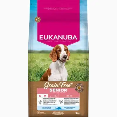 Eukanuba Grain Free Senior Small & Medium pescado de mar - 3 kg - Eukanuba - Comparador de precios
