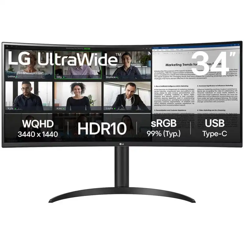 LG 34WR55QK-B 34" LED VA UltraWide QHD 100Hz Curva USB-C