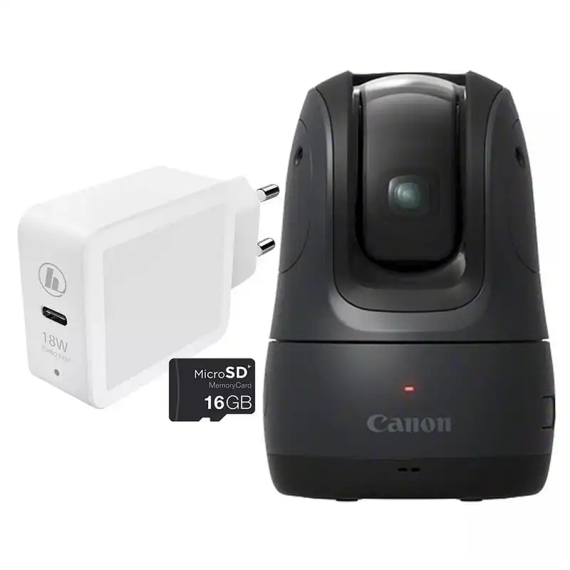 Canon PowerShot PX Kit Esencial Cámara Compacta 11.7MP Negra + Cargador + Tarjeta MicroSD 16GB