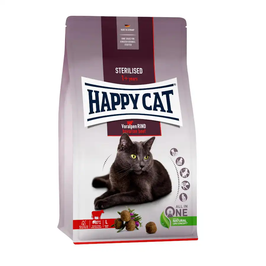 Happy Cat Adult Sterilised Bavarian Beef pienso