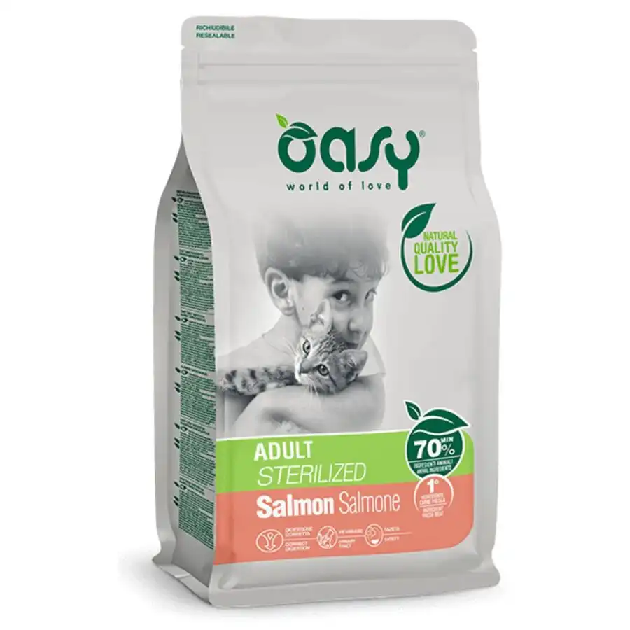 OASY GATO ADULT ESTERIL. SALMON 7.5 KG