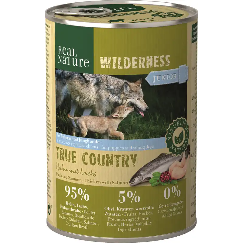 Real Nature Wilderness Latas Para Perros Junior Pollo Pescado, Unidades 1 x 6 Latas 400 gr