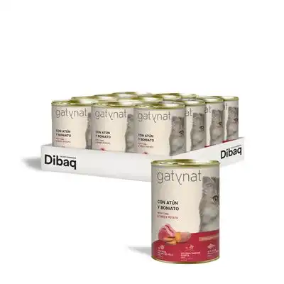 Gatynat Atún y boniato - 12 x 400 g - Dibaq - Comparador de precios
