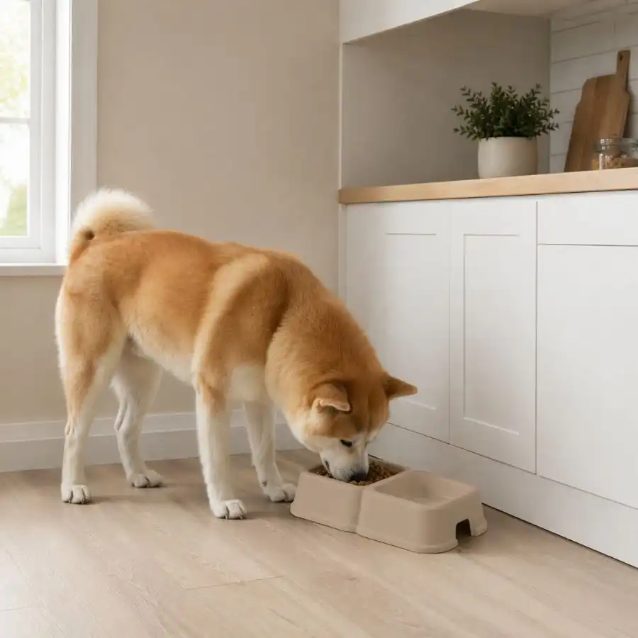 Leeby Comedero Doble Cuadrado Taupe para perros - 600 ml - Leeby - Comparador de precios