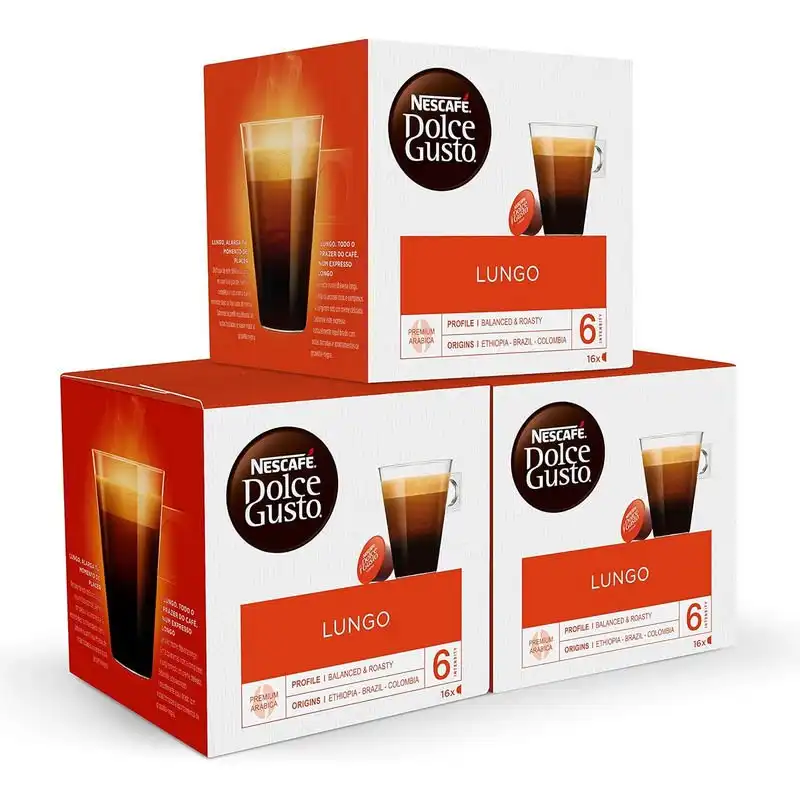 Nescafé Dolce Gusto Lungo Pack de 3 Cajas de 30 Cápsulas