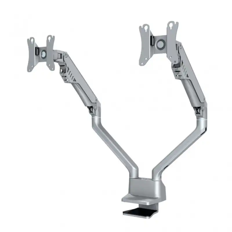 NewStar Soporte Doble Brazo para Monitor 10"/32" VESA 100x100mm Máx 8Kg Plateado