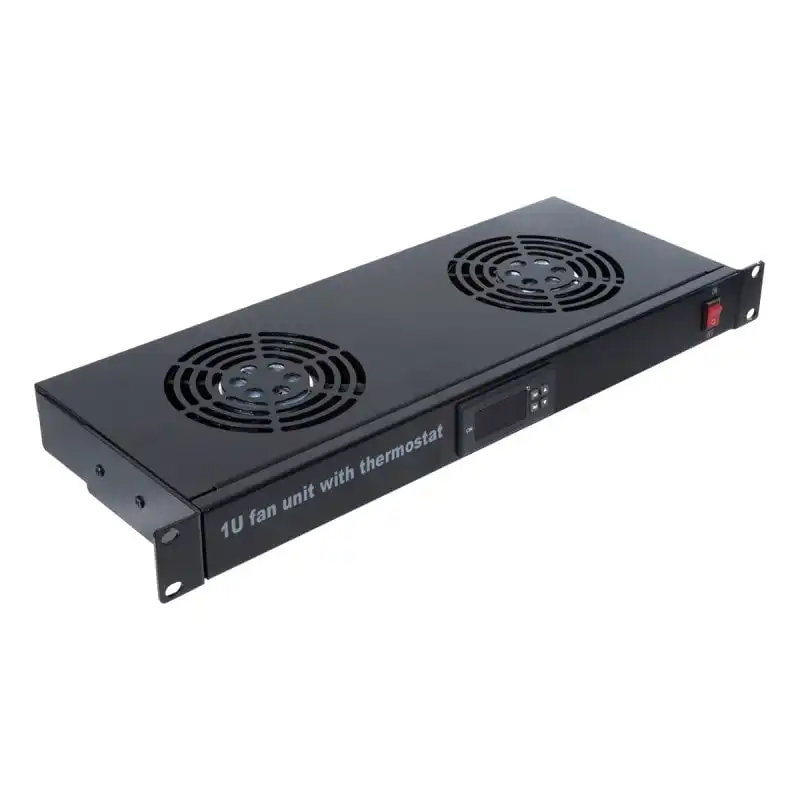 Aiten Data Termostato Digital 1U para Armario Rack 19" con 2 Ventiladores de 120 mm