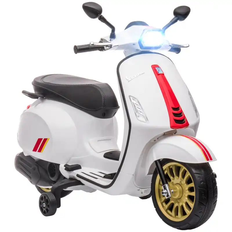 Aiyaplay Vespa Moto Eléctrica para Niños de +3 Años Blanco
