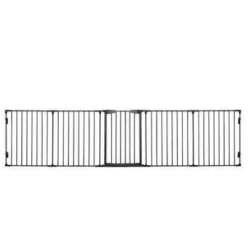 Barrera De Seguridad De Metal Plástico 300x74,5 Cm-pawhut. Negro