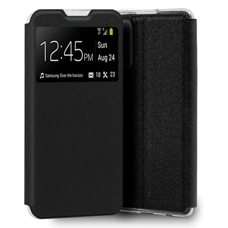 Cool Funda Flip Cover Liso Negro para Samsung A525 Galaxy A52 / A52 5G / A52s 5G