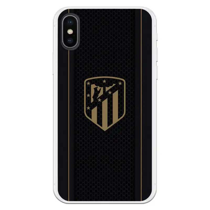 Funda Licencia Oficial Atlético de Madrid Escudo Dorado Fondo Negro para iPhone X