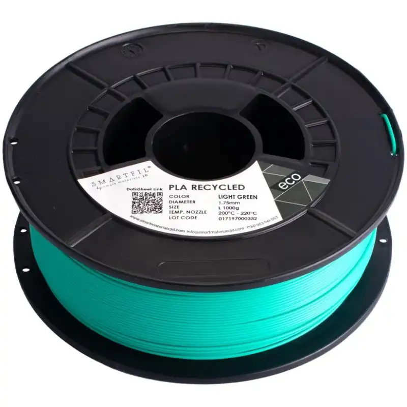Smartfil PLA Recycled Filamento 3D Fabricado con PLA Reciclado 1.75mm 1000g Light Green