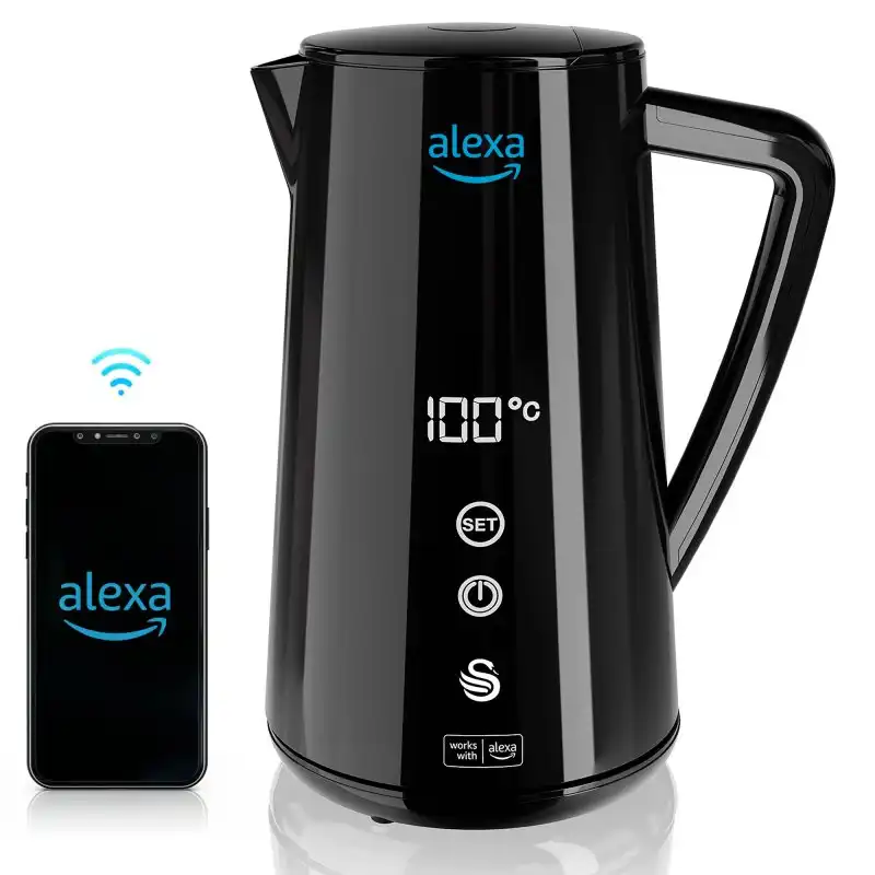 Swan Sk14650blkneu Alexa Hervidor Agua Eléctrico Inteligente WiFi Negra