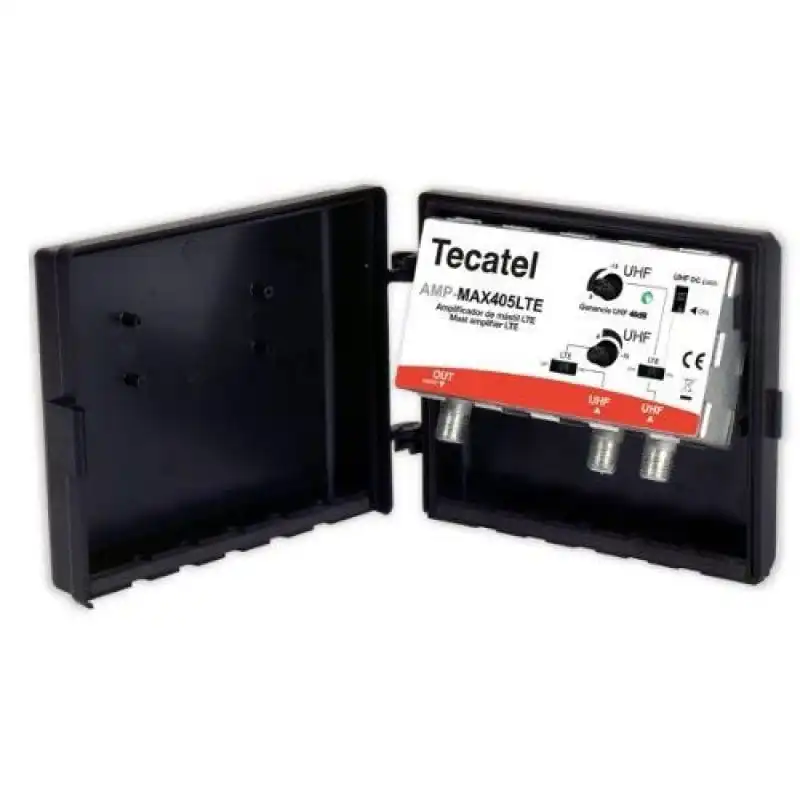Tecatel Amplificador Mástil Max 40dB UHF-LTE Negro