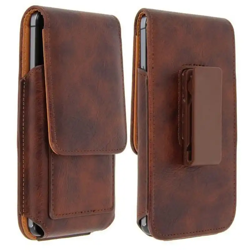 Avizar Funda Vertical de Piel Marrón para Smartphones 150x75mm