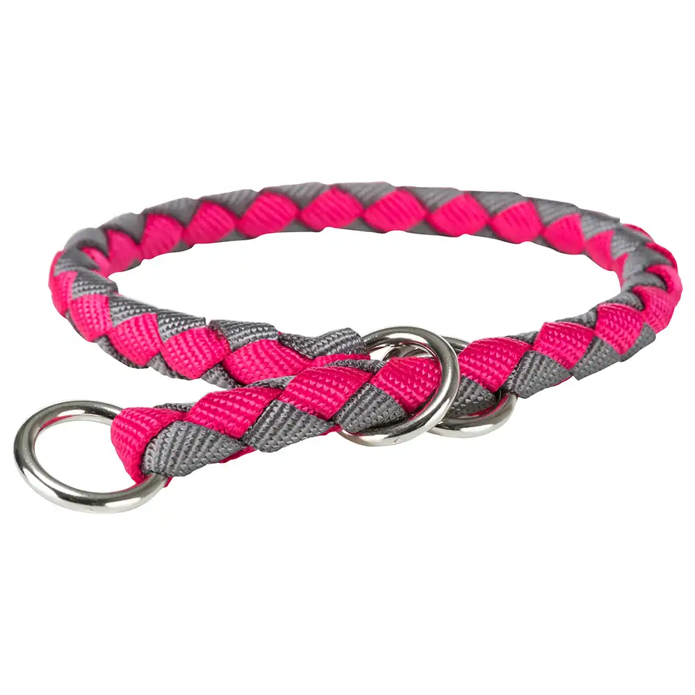 Collar antitirones Trixie Cavo fucsia y grafito para perros - T/M-L: 41-53 cm perímetro de cuello, 18 mm de diámetro