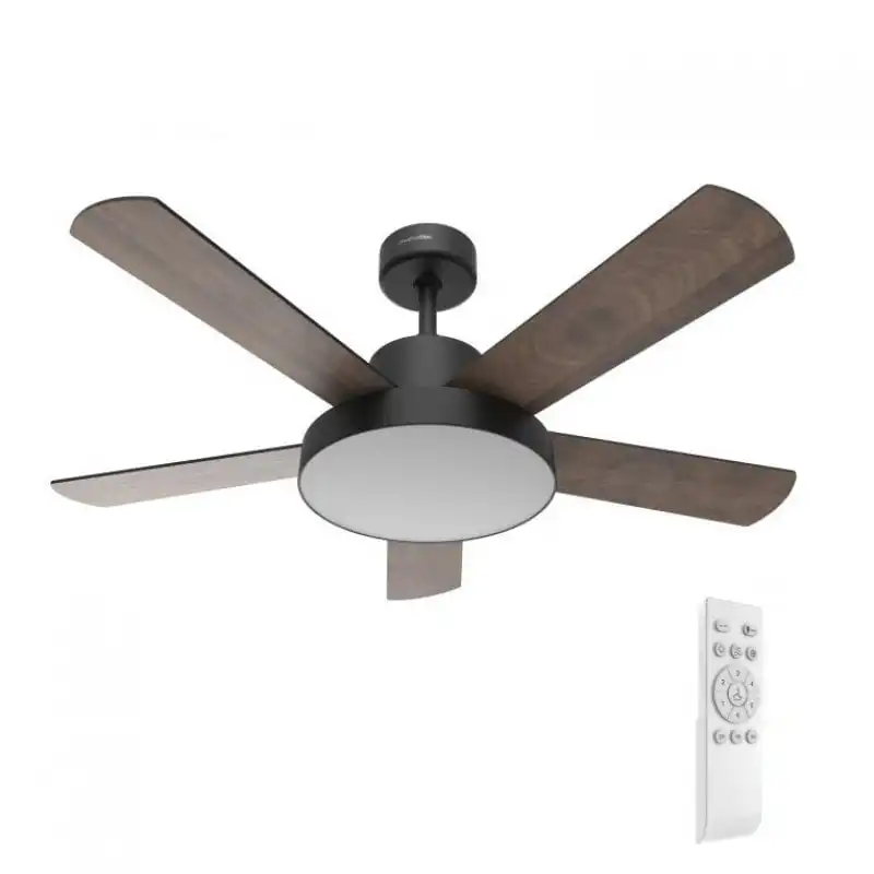 Universal Blue Levante 4048B Ventilador de Techo con Luz LED y Mando Aspas Reversibles 60W Negro/Madera