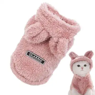 ZooVenture Sudadera estampado gato perro orejas conejo, ideal invierno - Rosa - Talla S (Contorno de busto 32 cm) - Zooventure - Comparador de precios