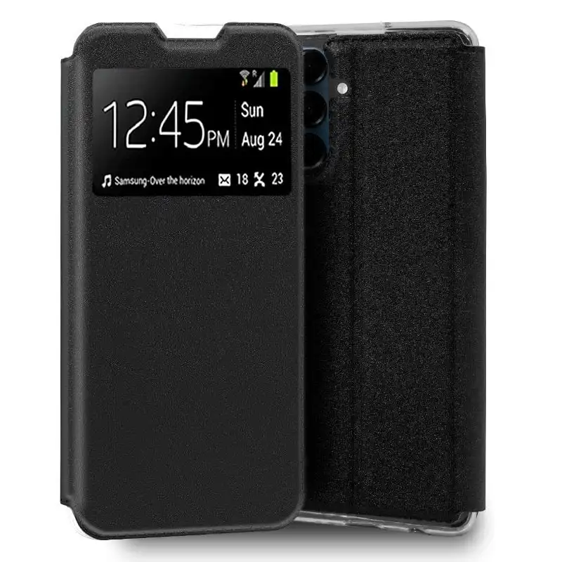 Cool Funda Flip Cover Liso Negro para Samsung Galaxy A16 / A16 5G