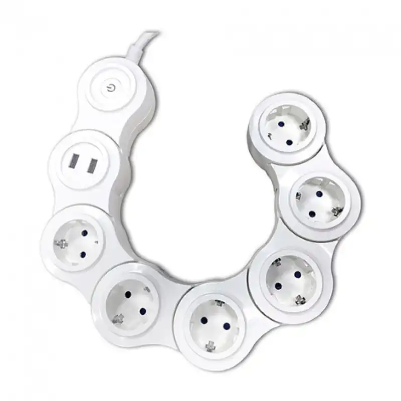 Eurobric Regleta Flexible 6 Tomas Schuko + 2 USB