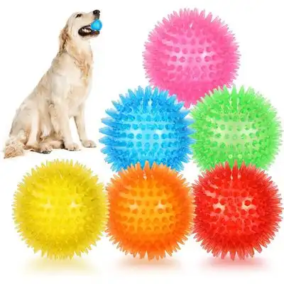 HausPets Juego 6 pelotas chirriantes 6,5 cm – textura puntiaguda – - Lote de 6 bolas - HausPets - Comparador de precios