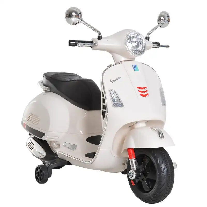 HomCom Piaggio Vespa Triciclo Moto Eléctrica 6V Blanca