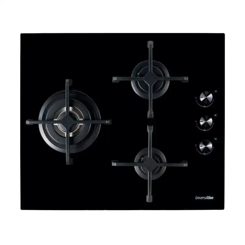 Universal Blue Maia B-plus Placa de Gas 3 Zonas 60cm Negra