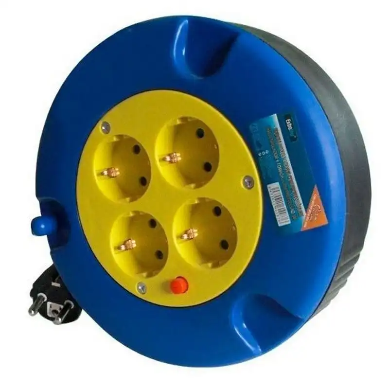 Extrastar Enrollacables 4 Tomas 5m Azul