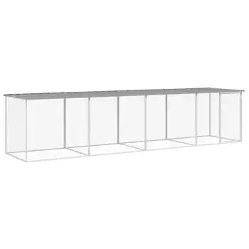 Gallinero Con Techo Acero Galvanizado Gris Claro 403x98x90 Cm Vidaxl