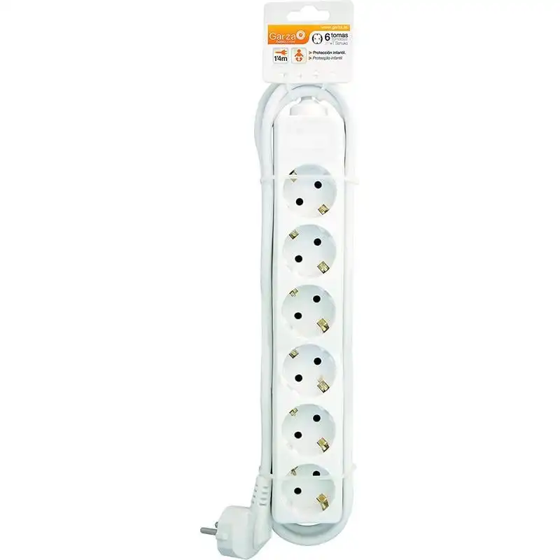 Garza Basic Power Regleta 6 Tomas con Cable 1.4m Blanco