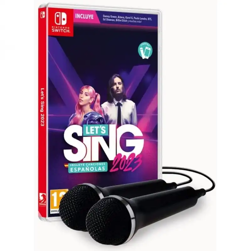 Let´s Sing 2023 Incluye Canciones Españolas + 2 Micrófonos Nintendo Switch