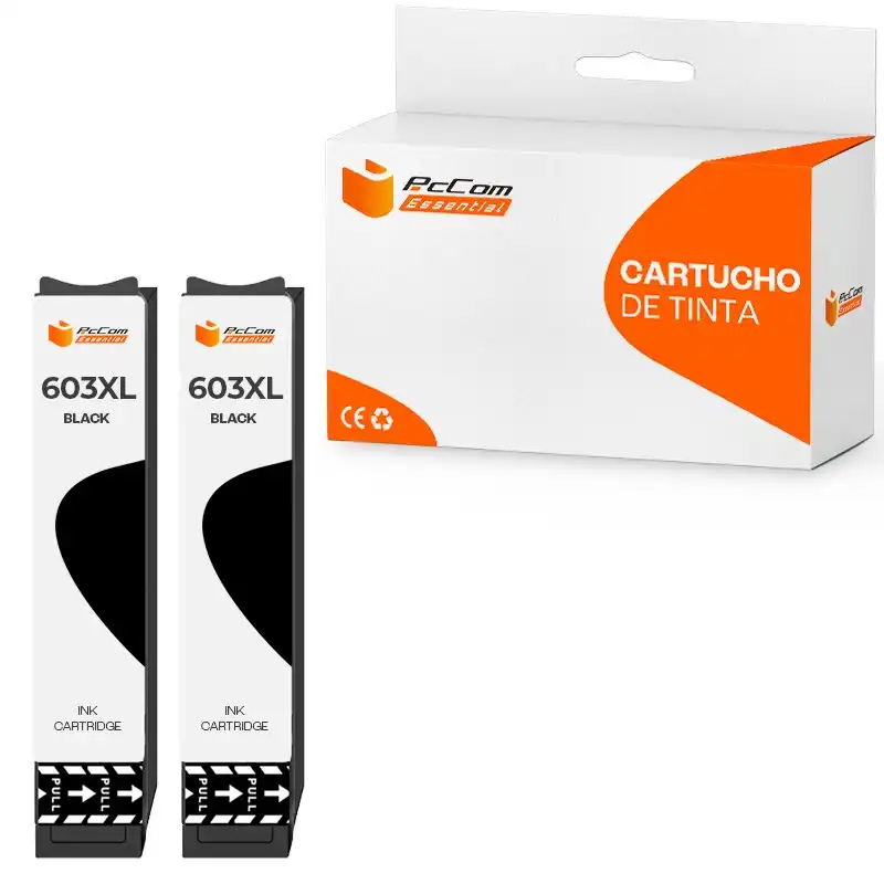 Pccom Essential Epson 603XL Cartucho Tinta Compatible Negro Pack 2
