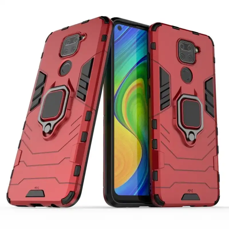 Funda Magnética Con Anillo Para Móvil Redmi Note 9 Rojo