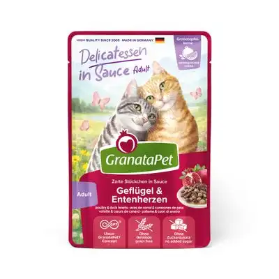 GranataPet Delicatessen en salsa 12 x 100 g - Ave y corazones de pato - Granatapet - Comparador de precios
