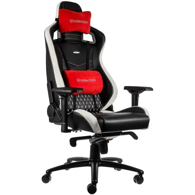 Noblechairs Epic Cuero Real Silla Gaming Negra/Blanca/Roja