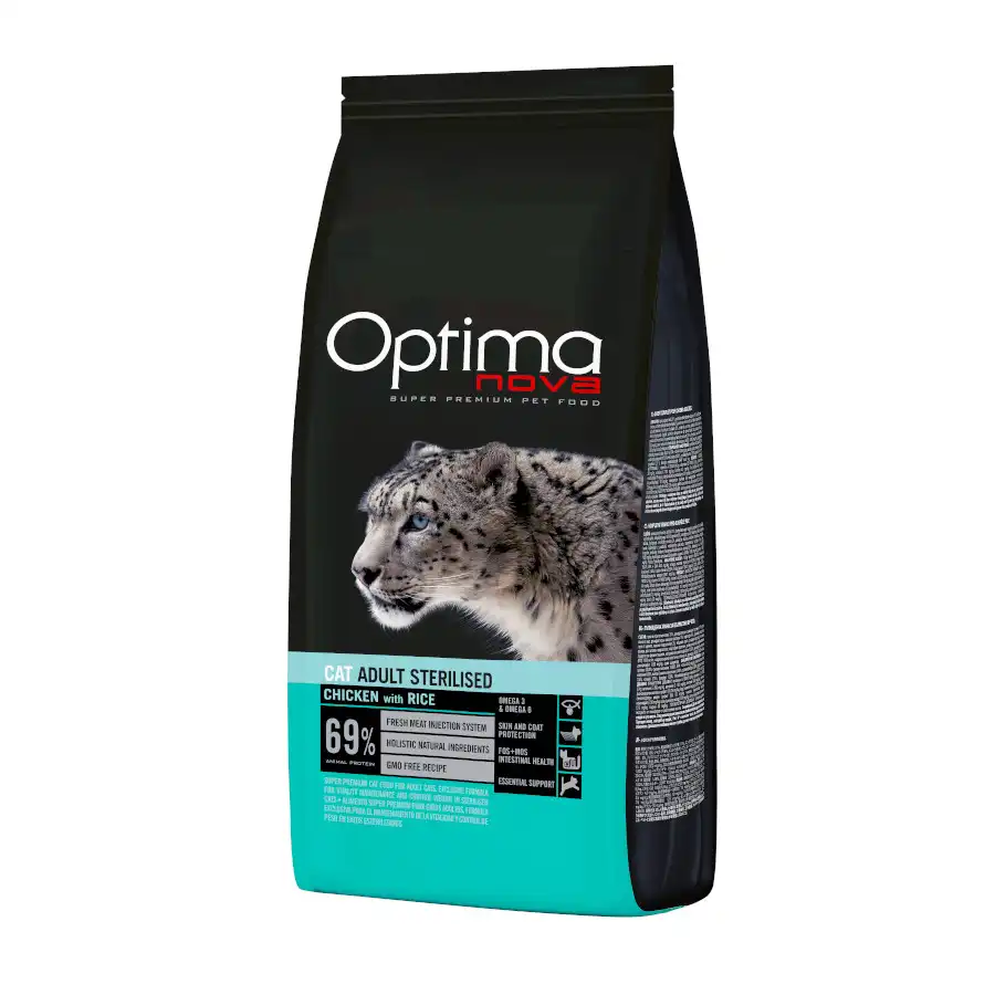 Optima Nova Sterilised Pollo y Arroz pienso para gatos 2 kg - Optimanova - Comparador de precios