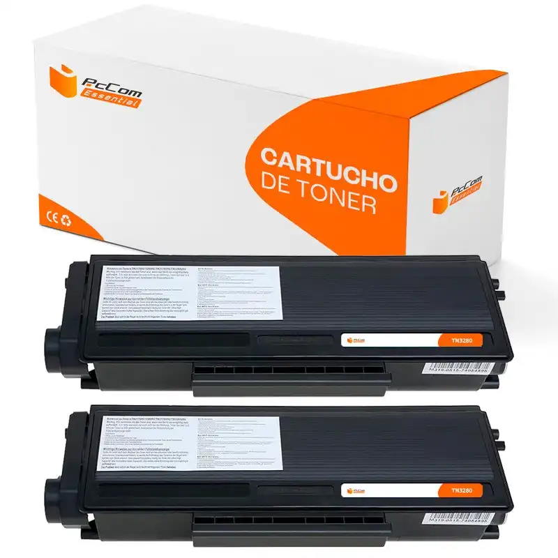 Pccom Essential Tóner Compatible Brother TN3130/TN3170/TN3230/TN3280 Negro Pack 2