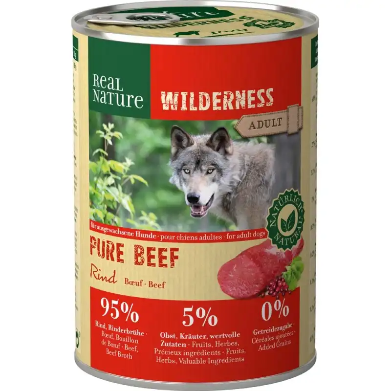 Real Nature Wilderness Latas Perros Adultos Ternera, Unidades 1 x 6 Latas 400 gr