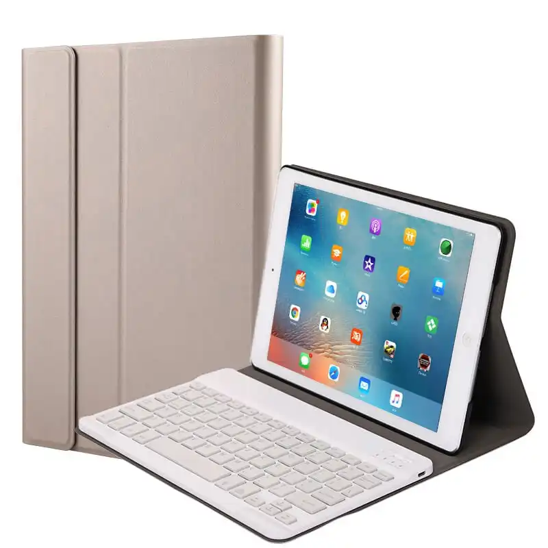 Royal Bailey FT1030 Funda con Teclado Bluetooth para iPad Pro 9.7 (2018/2017) iPad Air/ Air 2 Dorado