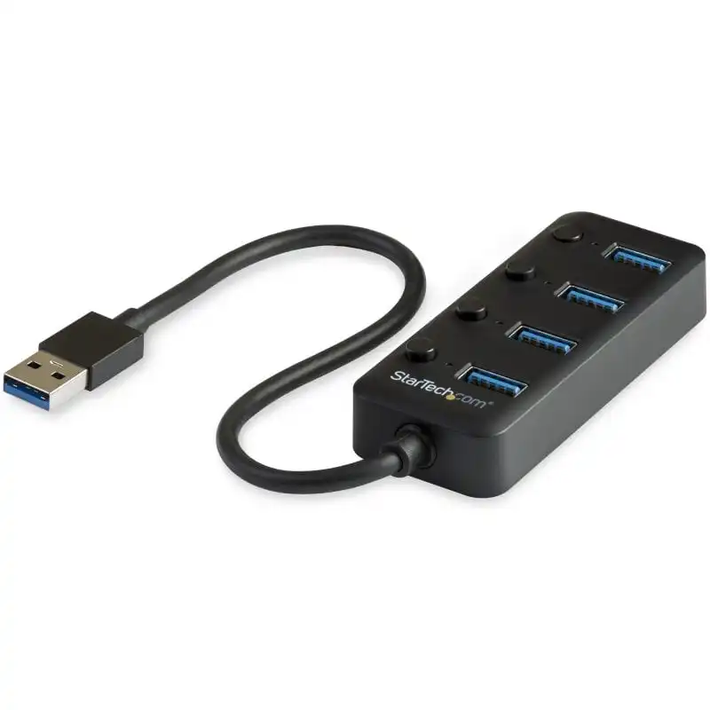 StarTech.com Hub USB 3.0 de 4 Puertos USB-A con Interruptores Individuales de Encendido/Apagado