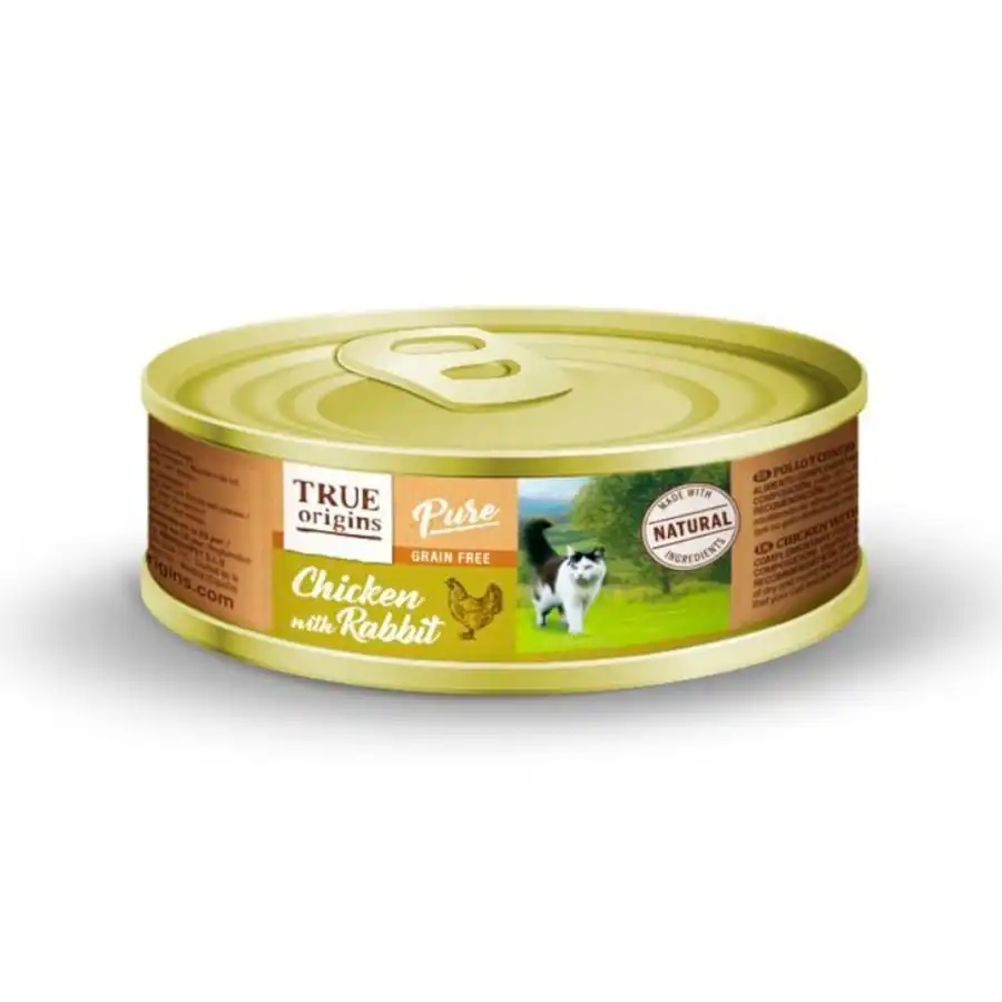 True Origins Adult Pure Pollo y Conejo lata para gatos