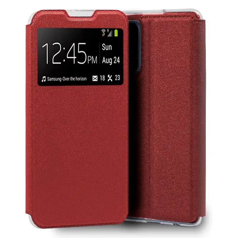 Cool Funda Flip Cover Liso Rojo para Realme 7
