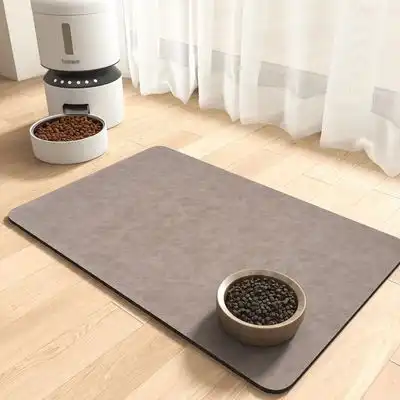 UAMLY Alfombrilla absorbente para la alimentación de mascotas - Alfombra marrón de 50×30 cm. - Uamly - Comparador de precios