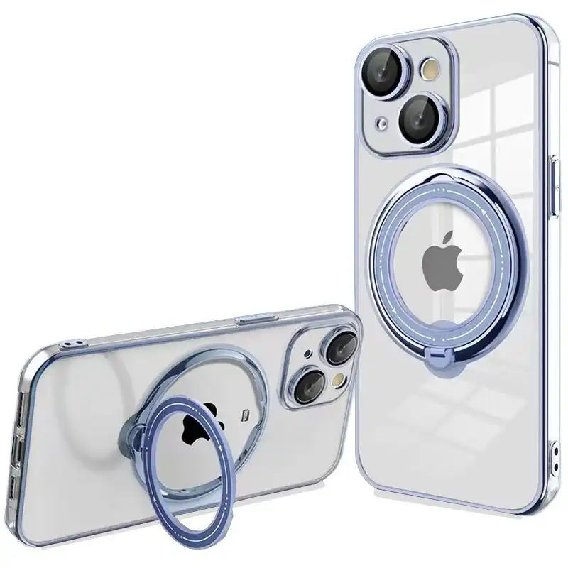 Cool Funda Ring Magnética Azul para iPhone 15