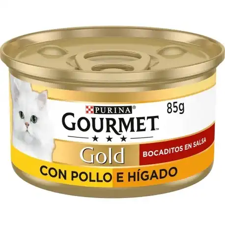 Gourmet Gold Bocaditos en Salsa Comida Húmeda para Gatos con Pollo e Hígado, 24 x 85 gr - Gourmet - Comparador de precios