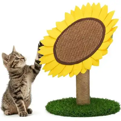HausPets Rascador con forma de girasol de 50 cm con nicho, amarillo - Una pieza - HausPets - Comparador de precios