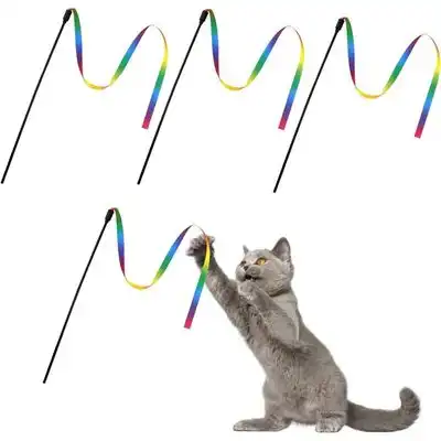 Pawffee Varita para gatos con cintas de colores, jugar y hacer ejercicio - 1 pieza - Pawffee - Comparador de precios