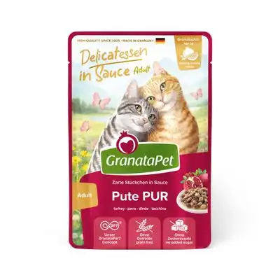 GranataPet Delicatessen en salsa 12 x 100 g - Pavo puro - Granatapet - Comparador de precios