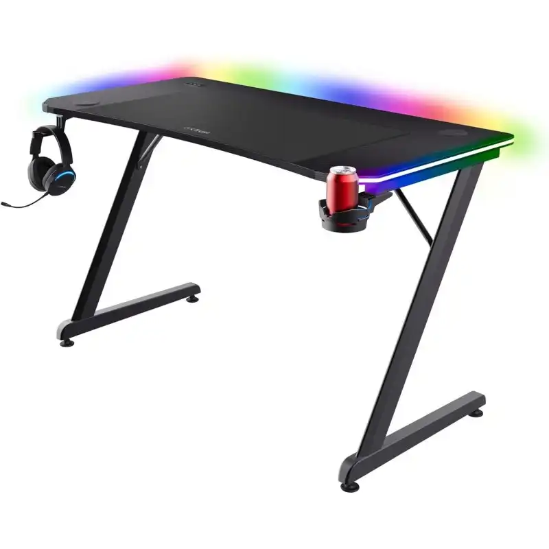 Trust Gaming GXT 710 Luminus Pro Mesa Gaming 120x60 RGB y Cargador Inalámbrico de 10 W Integrado