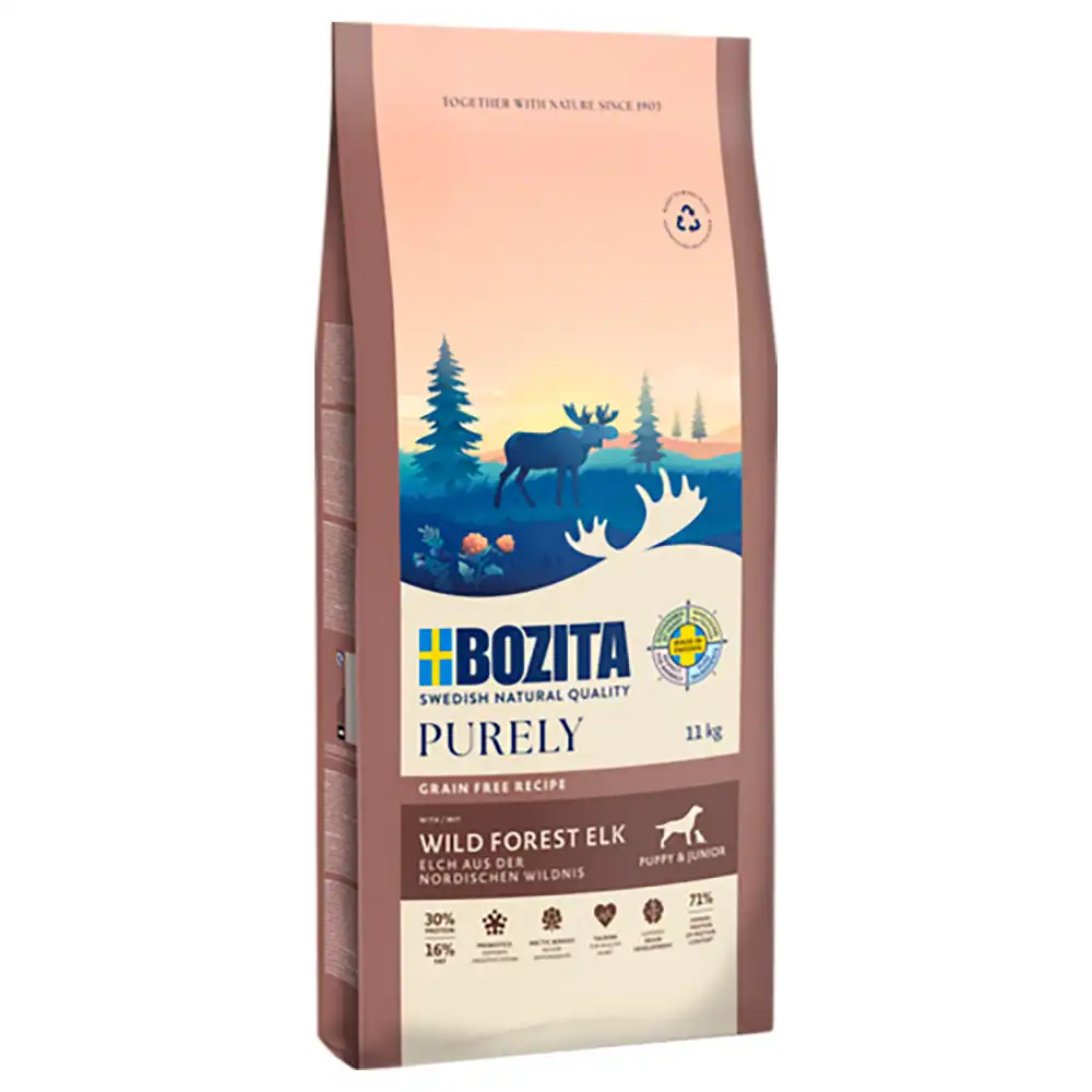 Bozita Dog Purely Grain Free Puppy & Junior con alce pienso para perros - 11 kg